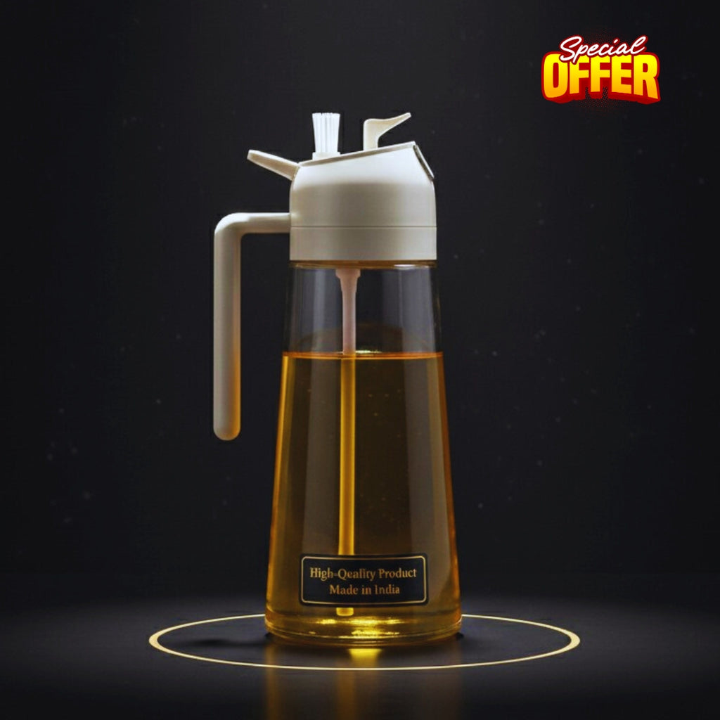 Oil Dispenser & Mist Spray Bottle – 500ml Leakproof Cooking Oil Container