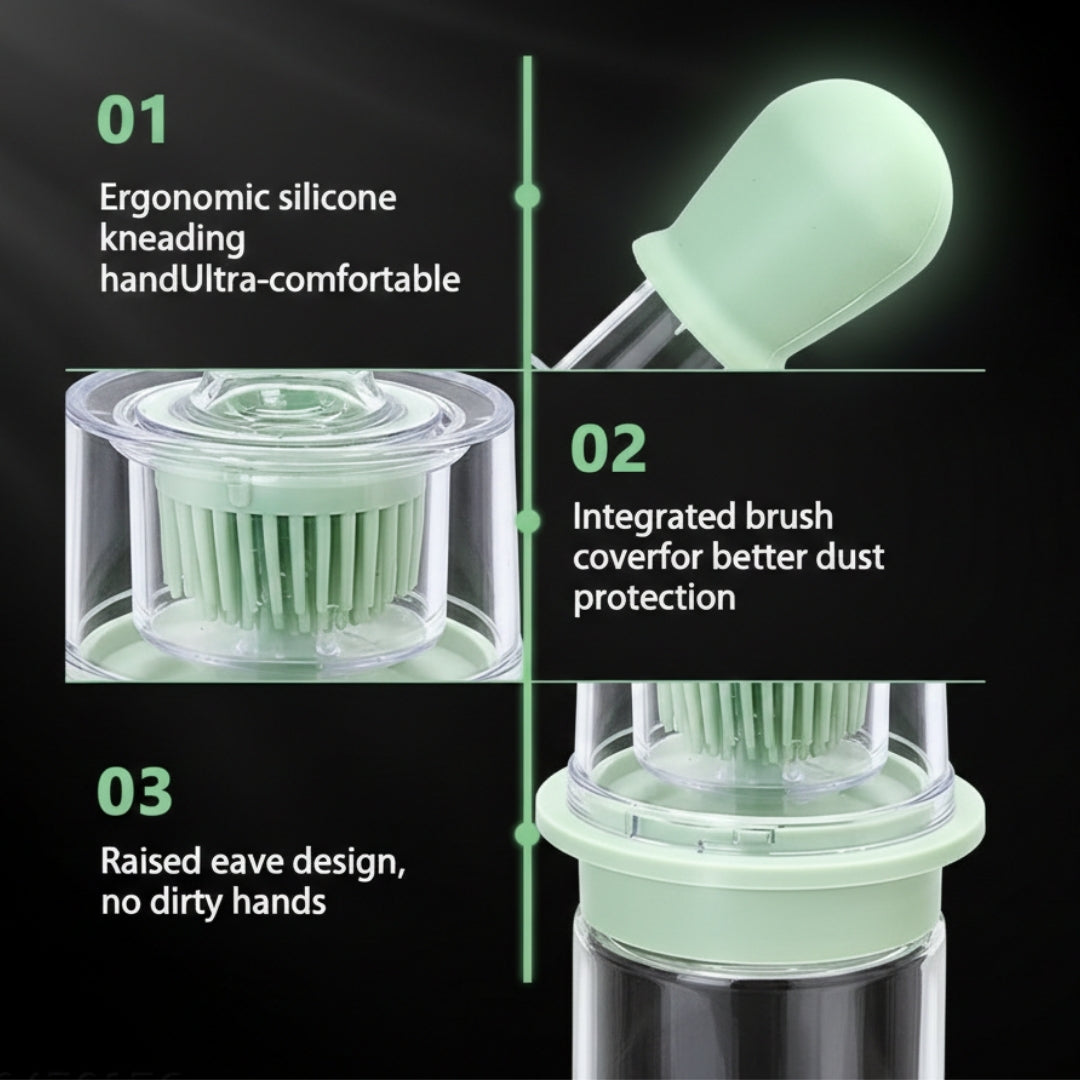 Premium 2-in-1 Glass  Oil Dispenser Bottle with Silicone Brush & Dropper | Measuring Oil Dispenser for Cooking, Baking & BBQ