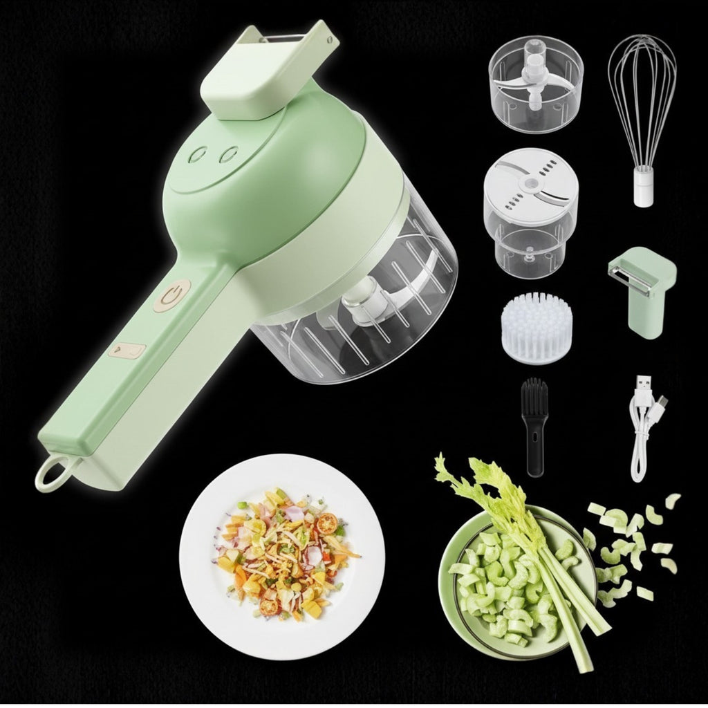 Electric Vegetable Slicer Set – 4-in-1 Rechargeable & Wireless Food Processor
