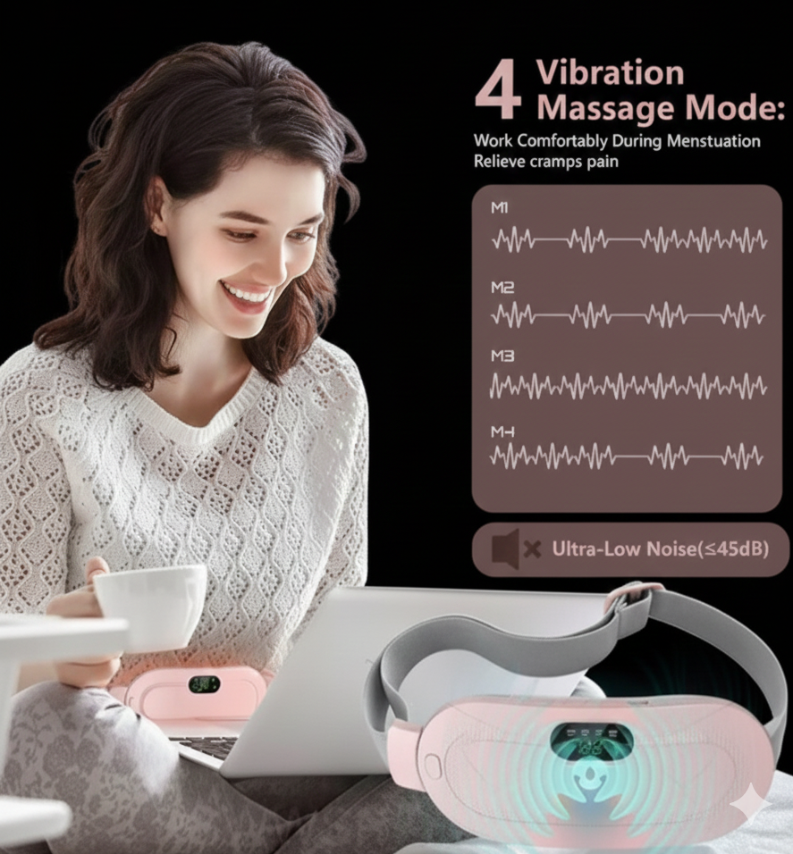 Heating Pad for Menstrual Cramps Relief – Pink Heating Belt