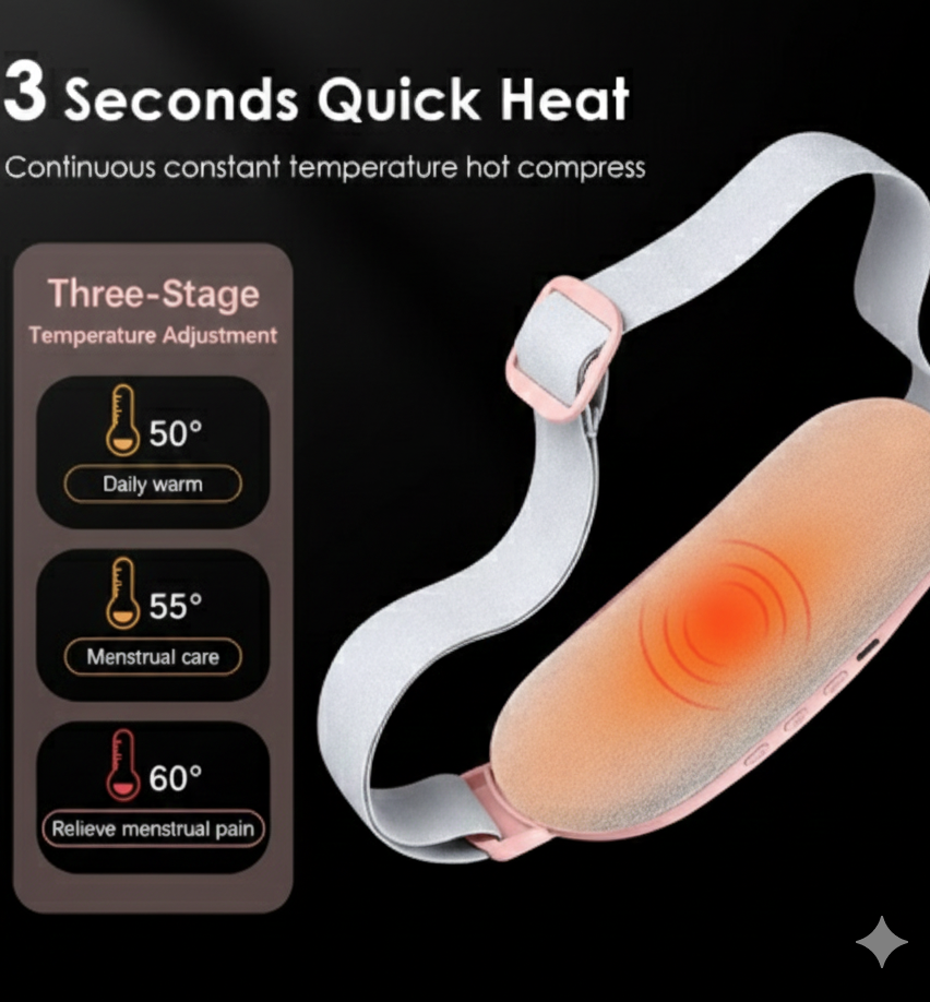 Heating Pad for Menstrual Cramps Relief – Pink Heating Belt
