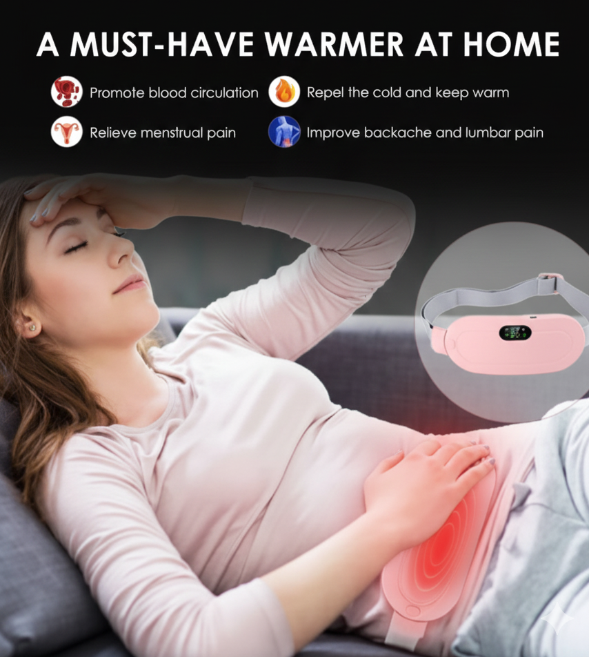 Heating Pad for Menstrual Cramps Relief – Pink Heating Belt